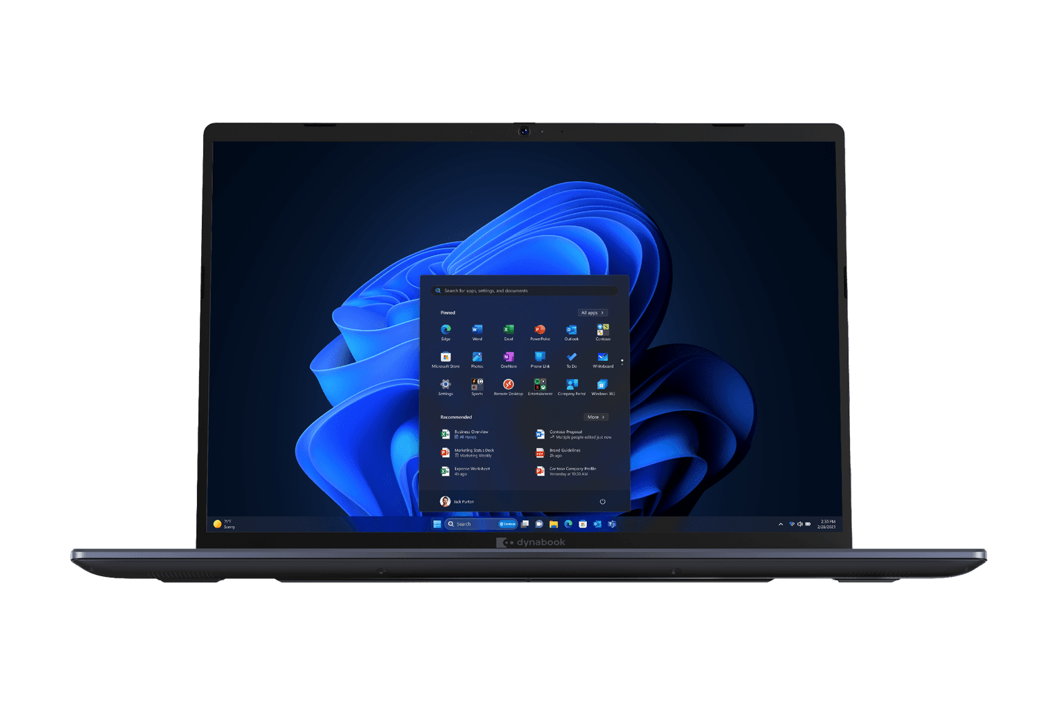 5MP web camera with physical privacy slider shutter and IR biometric sensors on Dynabook Tecra A60-M