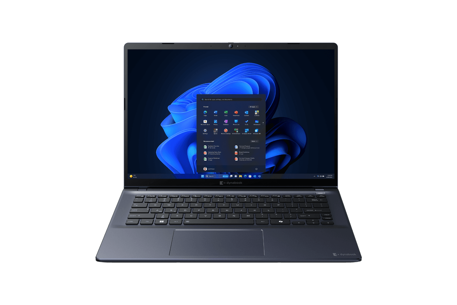 Dynabook Portégé X40-M side ports showcasing dual Thunderbolt 4 USB-C ports, HDMI, and drop-down RJ45 Ethernet