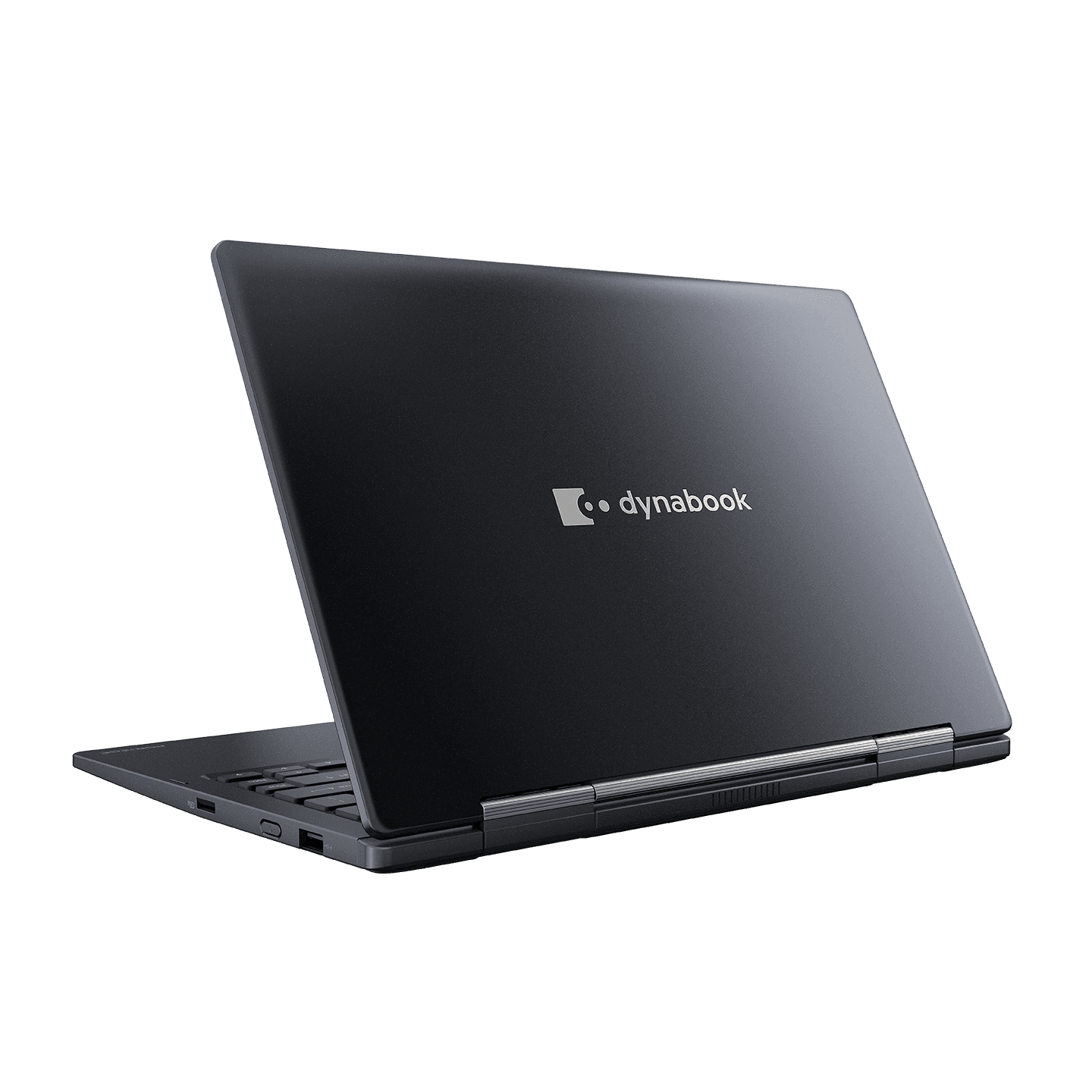 Dynabook Portégé X30W-M 2-in-1 laptop in tent mode resting with Wacom AES 2.0 stylus pen