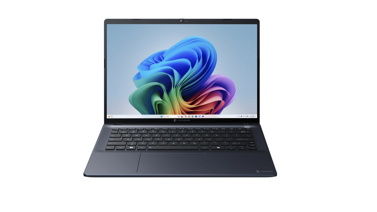Power button with integrated biometric fingerprint scanner on Dynabook Tecra A40-P commercial laptop