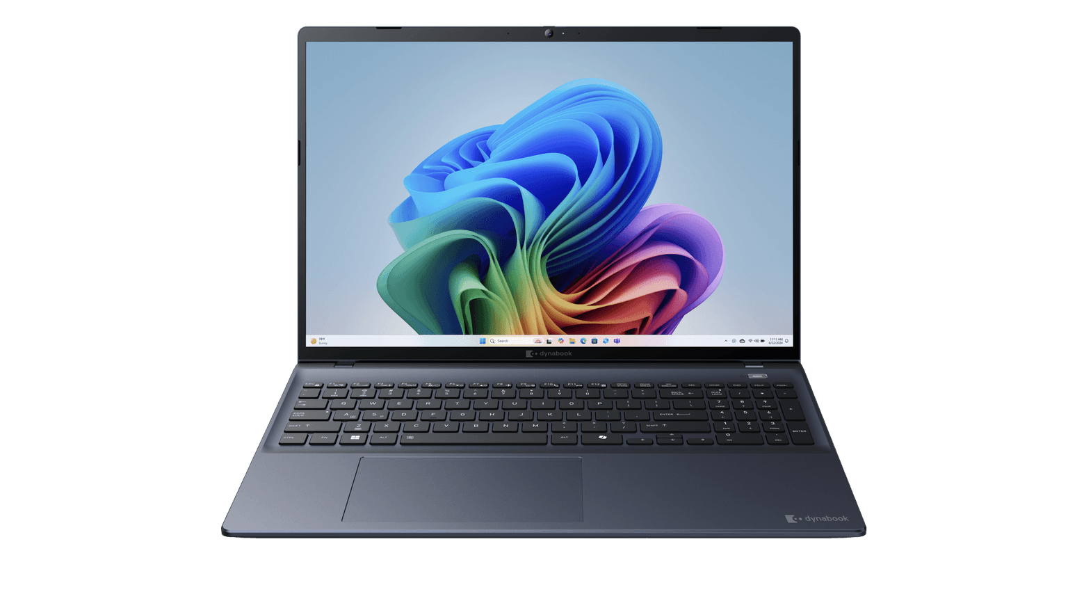 Close-up view of full dedicated numeric keypad and spill-resistant backlit keyboard deck on Dynabook Tecra A60-P