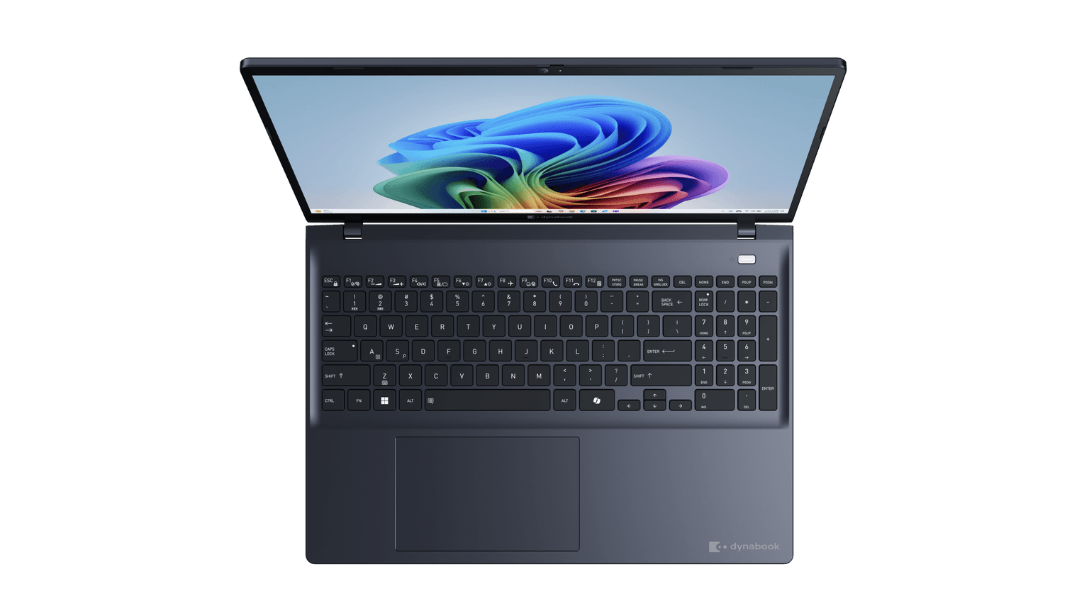 Dynabook Tecra A60-P 16-inch WUXGA 16:10 anti-glare display open flat at a 180-degree angle on a conference table