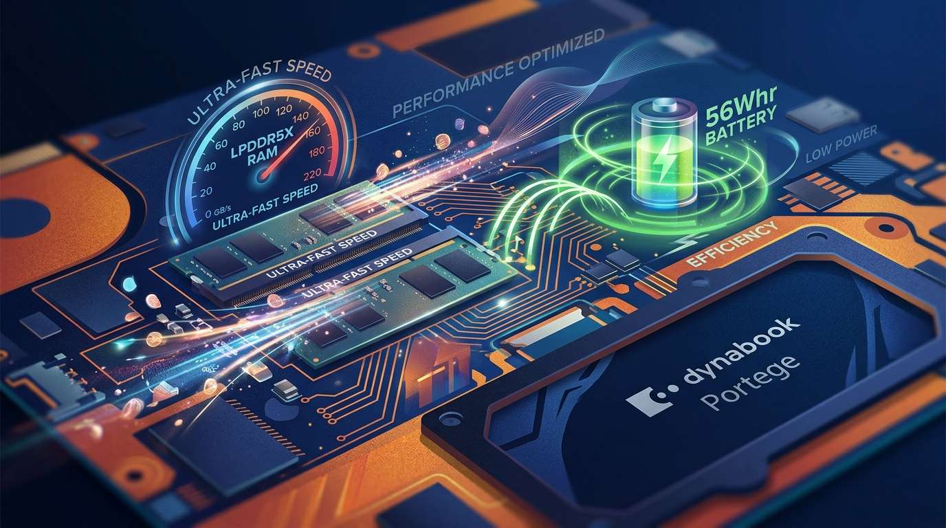 Dynabook Portégé X30L-M EZB charging via USB-C with high-speed performance architecture graphic